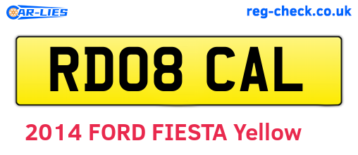 RD08CAL are the vehicle registration plates.