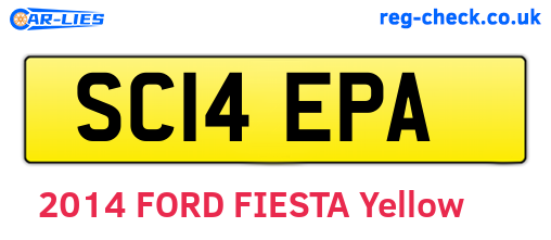 SC14EPA are the vehicle registration plates.