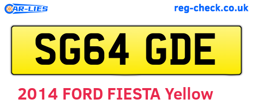 SG64GDE are the vehicle registration plates.