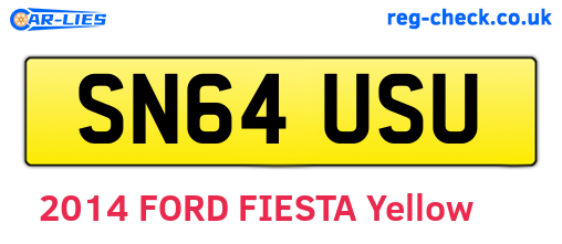 SN64USU are the vehicle registration plates.