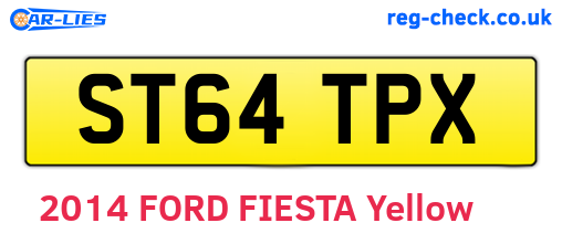ST64TPX are the vehicle registration plates.