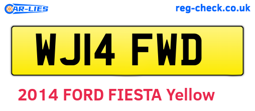 WJ14FWD are the vehicle registration plates.