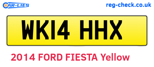 WK14HHX are the vehicle registration plates.