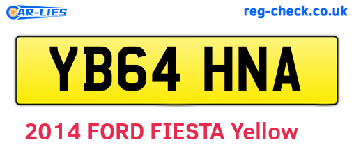 YB64HNA are the vehicle registration plates.