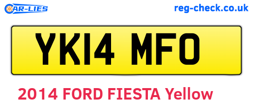YK14MFO are the vehicle registration plates.