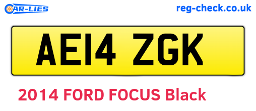 AE14ZGK are the vehicle registration plates.