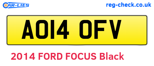 AO14OFV are the vehicle registration plates.