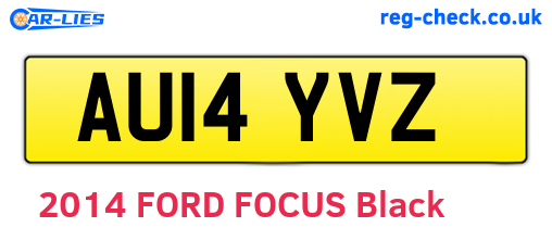 AU14YVZ are the vehicle registration plates.