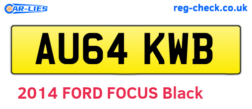 AU64KWB are the vehicle registration plates.