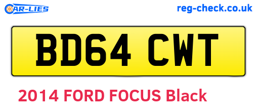 BD64CWT are the vehicle registration plates.