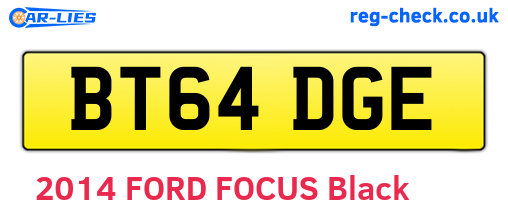 BT64DGE are the vehicle registration plates.