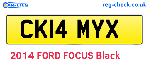 CK14MYX are the vehicle registration plates.