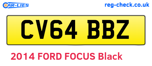 CV64BBZ are the vehicle registration plates.