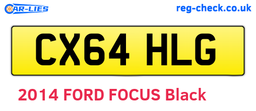 CX64HLG are the vehicle registration plates.