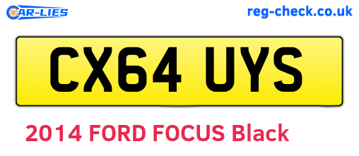 CX64UYS are the vehicle registration plates.