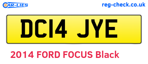 DC14JYE are the vehicle registration plates.