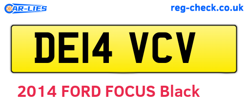 DE14VCV are the vehicle registration plates.