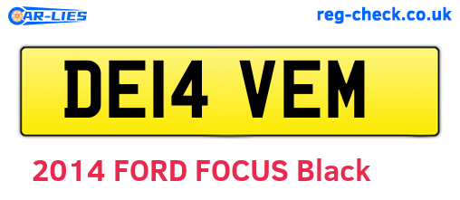 DE14VEM are the vehicle registration plates.