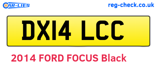DX14LCC are the vehicle registration plates.