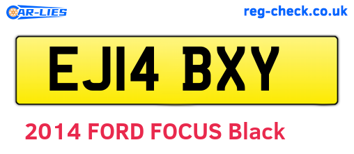 EJ14BXY are the vehicle registration plates.
