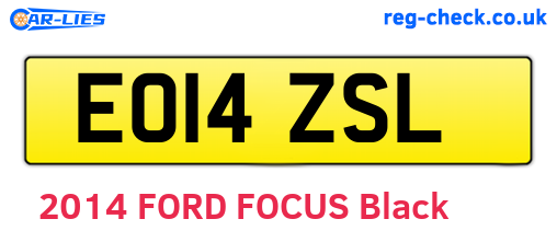 EO14ZSL are the vehicle registration plates.