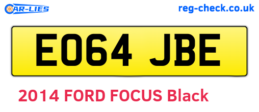 EO64JBE are the vehicle registration plates.