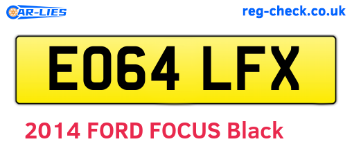 EO64LFX are the vehicle registration plates.