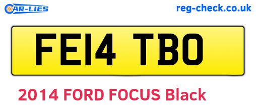 FE14TBO are the vehicle registration plates.