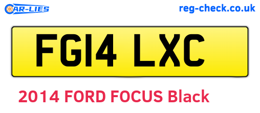 FG14LXC are the vehicle registration plates.