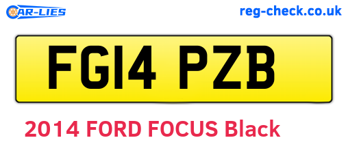 FG14PZB are the vehicle registration plates.