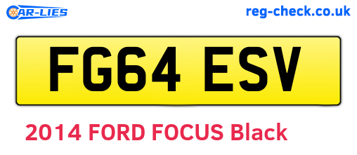 FG64ESV are the vehicle registration plates.