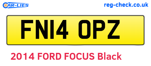 FN14OPZ are the vehicle registration plates.