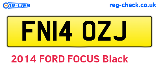 FN14OZJ are the vehicle registration plates.