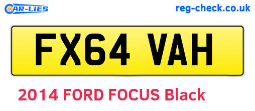 FX64VAH are the vehicle registration plates.