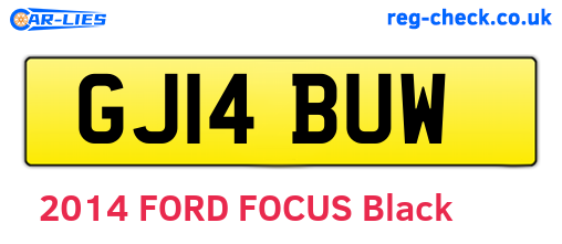 GJ14BUW are the vehicle registration plates.