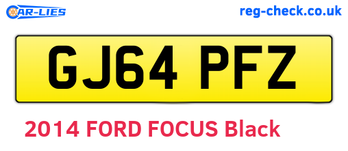 GJ64PFZ are the vehicle registration plates.