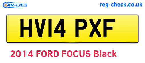 HV14PXF are the vehicle registration plates.