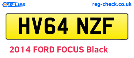 HV64NZF are the vehicle registration plates.