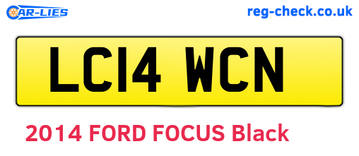 LC14WCN are the vehicle registration plates.