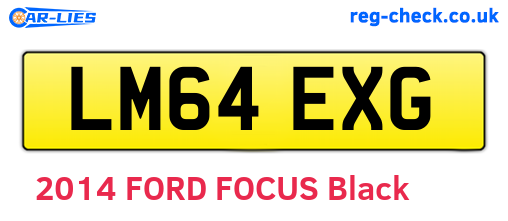 LM64EXG are the vehicle registration plates.