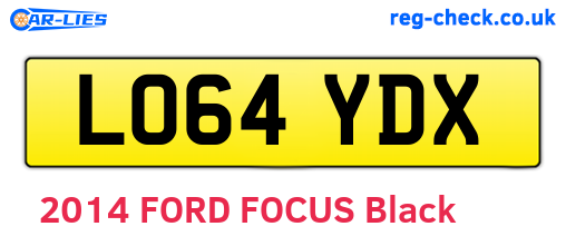 LO64YDX are the vehicle registration plates.
