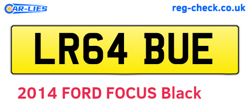 LR64BUE are the vehicle registration plates.