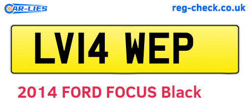 LV14WEP are the vehicle registration plates.