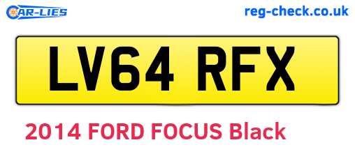 LV64RFX are the vehicle registration plates.