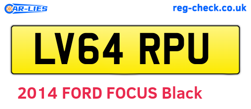 LV64RPU are the vehicle registration plates.