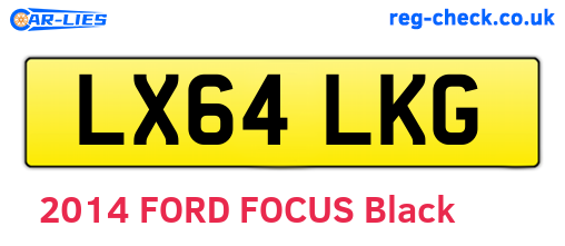 LX64LKG are the vehicle registration plates.