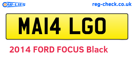 MA14LGO are the vehicle registration plates.