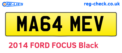 MA64MEV are the vehicle registration plates.