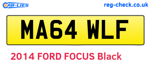 MA64WLF are the vehicle registration plates.