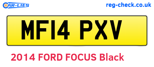 MF14PXV are the vehicle registration plates.